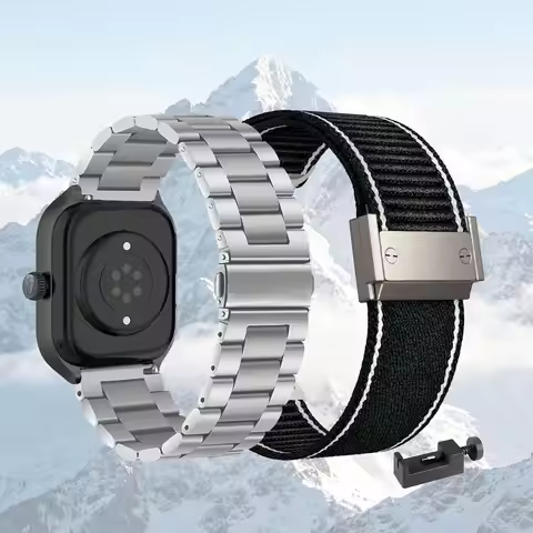 2pcs Bands for Amazfit Neo/GTS 4/GTS 4 Mini/GTS 3/GTS 2/GTS 2 Mini/GTS 2E/GTS One Metal Strap and On