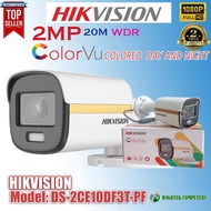 Hikvision Cctv Bullet Camera DS-2CE10DF3T-PF 24/7 Colored with build in LED Light 2MP 1080p