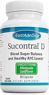 EuroMedica Sucontral D - 60 Capsules - Healthy A1C Levels & Insulin Function - Non-GMO, Vegan - 60 S