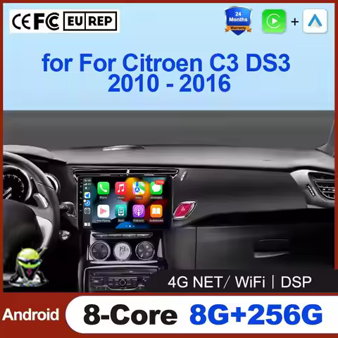 Android OS Radio For Citroen C3 DS3 2010 - 2016 Car Multimedia Player Auto Wireless Carplay GPS Navi