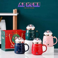 Christmas Mug Snow Scene Mug Christmas Gift Cup Santa Claus Doll Mug Gift Box Packaging