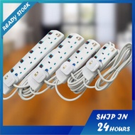 (D9) 2 / 3 / 4 / 5 Gang SIRIM 5M Heavy Light Duty Extension Trailing Socket Universal Socket Multi P