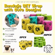 Pet Self-Adhesive Cohesive Pet Bandage Wrap lastic Vet Tape for Dog Paws, Shoes & Socks Protection