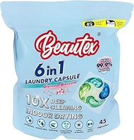 Beautex 6in1 Deep Cleaning Glamour Blossom Laundry Capsule 45S Refill Pack