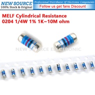 [10pcs] 0204 MELF Cylindrical Resistance 1/4W 1% 0R 1R 10R 100R 1K 2.4K 4.7K 6.8K 10K 27K 47K 68K 10
