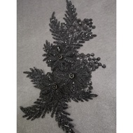LACE BUNGA 3D PATCH / BUNGA 3D / BLACK / BUNGA 3D GLITTER