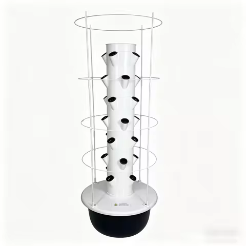 7 Layers Vertical Hydroponic Tower with Trellis Smart Indoor Vegetable Planter Soilless Gardening Ae