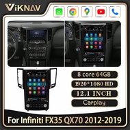 2din Android Vertical with Screen Car For Infiniti FX35 QX70 2012-2019 radio DVD Multimedia Player G