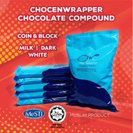 [ Coklat Kompaun Premium ] CnW CHOCOLATE COMPOUND (1 kg) BLOCK & COIN (Milk / Dark / White) Produk M