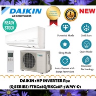 (NEW) DAIKIN 1HP INVERTER AIRCOND R32 FTKG28Q/RKG28F-3WMY-G1 2021