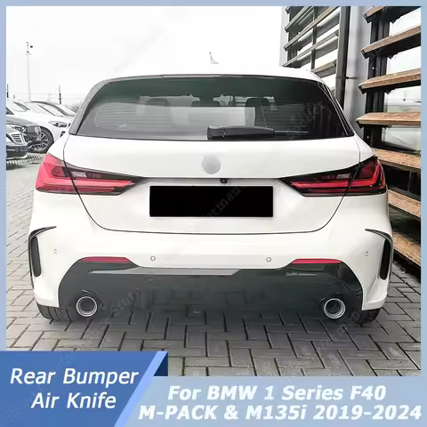 Car Rear Bumper Diffuser Wind Knife Trim Body Kits Gloss Black/Carbon Look Plastic For BMW 1 Series 