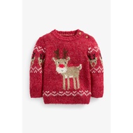 Ready Stock UK NEXT Children's Clothing Autumn Winter Boys Girls Baby Red Christmas Reindeer Pullove
