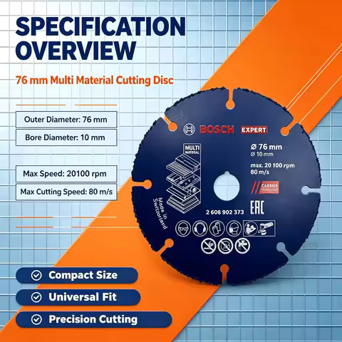 BOSCH 2608902373 Carbide Durable Multi Wheel Cutting Disc 76*10mm Sharp Cutting Blade Part Power Too