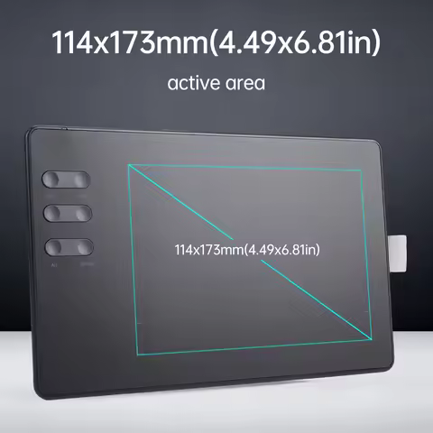 P3 Graphics Drawing Tablet 4.49x6.81in Drawing Area w/16384 Pressure Levels 6 Shortcut Keys 5 Pen Ni