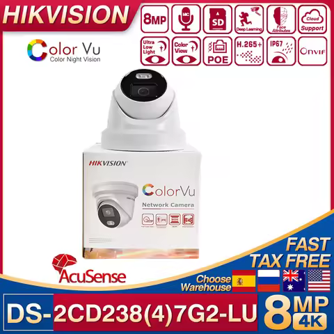 Original Hikvision 4MP POE DS-2CD2347G2-LU AcuSense Colorvu Night Vision IP Camera 8MP DS-2CD2387G2-