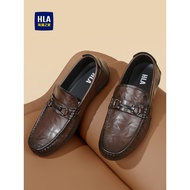 HLA/Hailan House Men's Shoes Summer Cover-On Soft Sole Comfortable Casual Leather Shoes Comfortable 