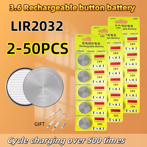 2-50PCS LIR2032 Conveniently Rechargeable Battery 2032 Lithium charging Can Replace 3.6v 40mAH CR203