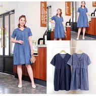RUFFLE WOMAN DENIM DRESS - WOMEN'S DRESS MADE FROM DENIM 2901