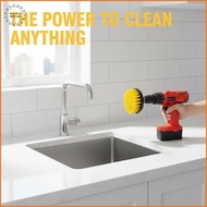 [LS] Electric Scrubber Brush Drill Set 4'' 5'' High Efficiency Plastic Cleaning Tool for Kitchen Bat