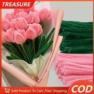 100Pcs Fuzzy wire DIY flowers Craft Fuzzy Stem Twist Wire Children's Handmade Craft Flower