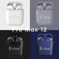 EVISU Pro Max 12 Colorful Newest Touch logo printed Headset wireless earphone Tws 5.0 Wireless Earph