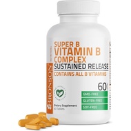 Bronson Super B Vitamin B Complex Sustained Slow Release (Vitamin B1, B2, B3, B6, B9 - Folic Acid, B