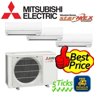 Brand New R32 Mitsubishi Electric StarMex Aircon System 3 **5 TICKS** ( MXY-3H28VG + MSXY-FP10VG / 3 ) WITH INSTALLATION