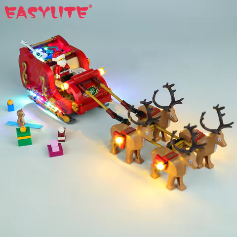 LED Light Kit For Christmas 40499 Santa's Sleigh Reindeer Bricks Toys Collectible Building Blocks Co