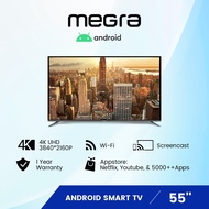MEGRA 55" 4K UHD Smart Led TV Powered By Android 55inch Television 55D45 Built-in MYTV 55寸4K数码智能电视