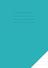 A5 Exercise Book 10mm Lined: 1cm Ruled Jotter / Notebook for School with Turquoise Cover