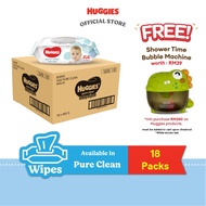 Huggies Baby Wipes Pure Clean Wet Tissue (64's x 3 Packs x 6)