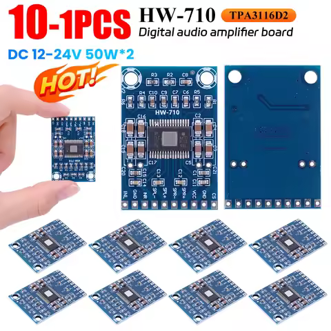 HW-710 TPA3116D2 Mini Digital Audio Amplifier Board Class D Voice Sound Amplifier Module Two Channel