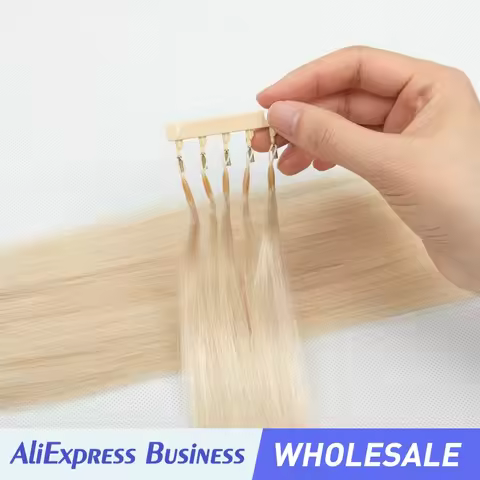 Wholesale 6D-2 Hair Extensions 5Strands/raw Human Hair 6D Hair Extensions Micro Tiny Invisiable Meta