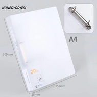 NONEDYODYE9I Binder File Folder, Plastic D-shaped Transparent Folder, Office Document 2 Holes Lever 