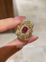 意大利🇮🇹工藝銀Ring 天然盧比來碧璽戒指｜復古宮廷風 1.5ct