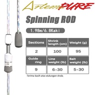 NEW ArtemisPure UL Fishing Rod 1.5m/1.68m/1.8m/1.98m/2.1M Carbon Solid Tip Ultralight Spinning Rod B