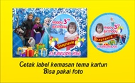 Stiker Label Makanan buat Ultah Anak tema kartun