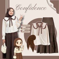 One Set 3 In 1 Cute Style l Sailor Blouse Layered Skirt Hijab Bella Square l Current Outfit SN126N