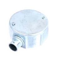 Circular Surface Box (Tee Box) Rounded Branch 1 E-31 31mm - Steel, Hotdip Galvanized (HDG) - OSAKA