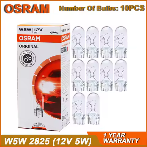 OSRAM Original T10 W5W/194 2825 Car Interior Light Standard Turn Signal Lamp 12V 5W W2.1x9.5d Yellow