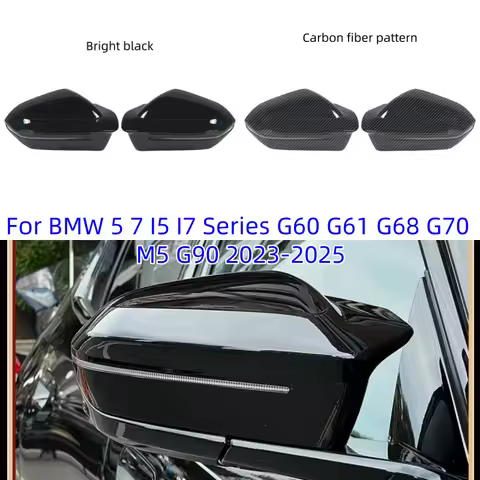 For BMW 5 7 I5 I7 Series G60 G61 G68 G70 M5 G90 2023-2025 up M Look Replacement Bright Black Side Mi