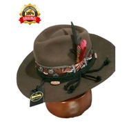 Laken Fedora Panama Hat Brown Color Ribbon Motif Laken Hat Original Wool Material Import