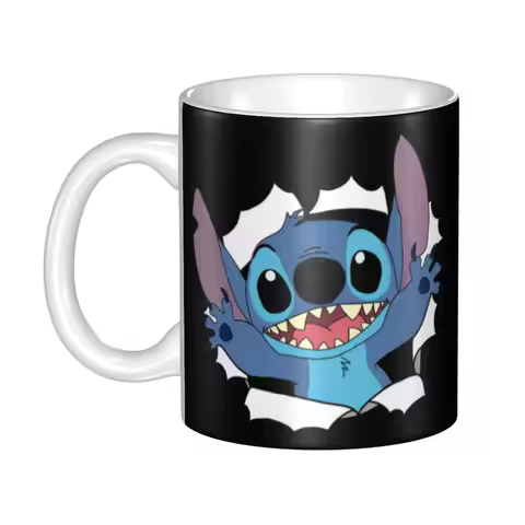Cartoon Stitch Coffee Mugs DIY Custom Ceramic Mug Creative Present