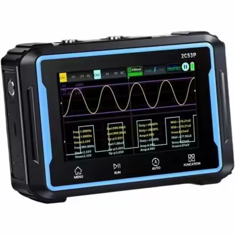 FNIRSI 2C53P 3 in 1 Digital Handled Oscilloscope Multimeter Signal Generator Touch Screen 2 Channel 