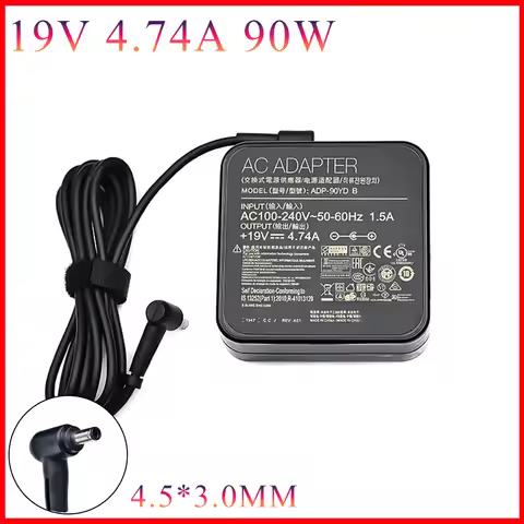 19V 4.74A 90W 4.5x3.0mm AC Adapter Laptop Charger For Asus Q524 Q524U Q524UQ Q534 Q534U Q534UX UX533