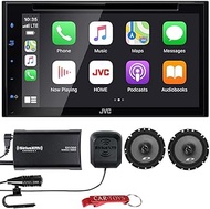 JVC KW-V660BT Car Stereo Music Lover's Bundle w/SiriusXM Tuner &amp; Alpine Speakers. Apple CarPlay, Android Auto 2-DIN Multimedia Receiver, DVD/CD Player w/ 6.8" Capacitive Screen, Bluetooth, 13-Band EQ