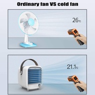 YUTGMasst Portable Air Conditioner Fan, Mini Evaporative Personal Air Cooler with Blue Atmosphere Lamp, Stepless Speed