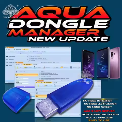 100% Original New Aqua Dongle Key - Multi Brand Gsm Service Tool for Asus Zte Oppo Huawei Vivo Lg Xi
