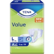 Tena Value Unisex Adult Tape Diapers Size L 10 per pack 600g