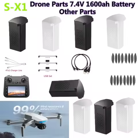 S-X1 Drone Battery X1 Remote Control Quadcopter Battery S-X1 GPS RC Drone Spare Parts 7.4V 1600Mah B